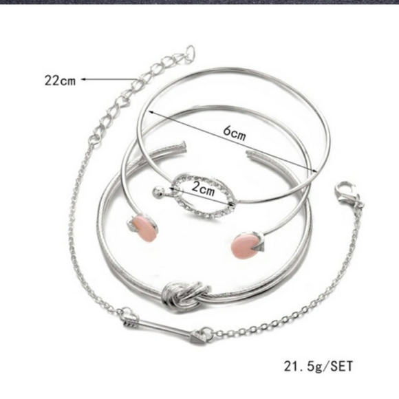 Stacking Crystal Chain Arrow Bracelets - Picture 4 of 8